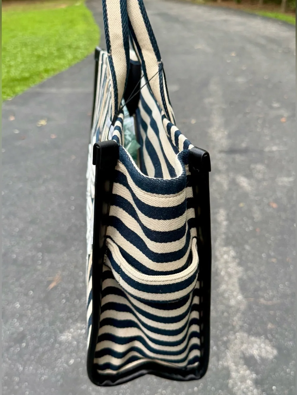 Marc Jacobs large Navy and White Striped Canvas Tote